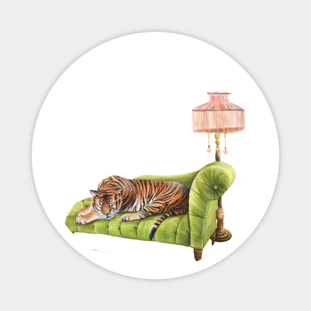 Vintage Tiger decor Magnet by HannahFarr